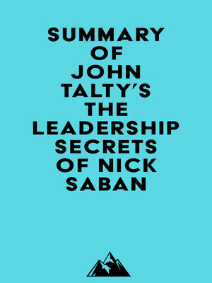 cover image of Summary of John Talty's the Leadership Secrets of Nick Saban